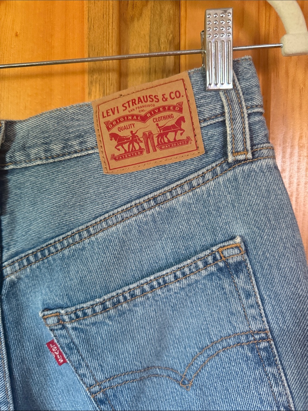 Levi's Light Blue Denim Jean Shorts - Picture 3 of 4